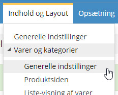 Admin indhold varer generelle