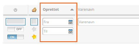 Products filter date