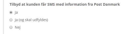 Postnord sms skal udfyldes