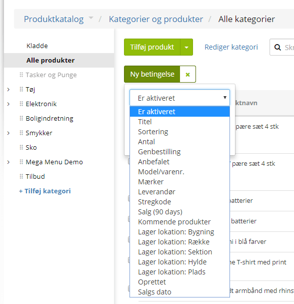 Skærmbillede: Filtrering
