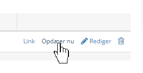 Skærmbillede: Produkt feed har fået “Opdater nu” mulighed