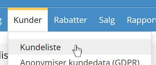 Skærmbillede: Opret kunde fra admin