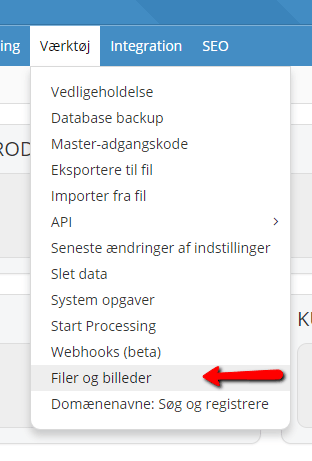 Skærmbillede: Filer og billeder