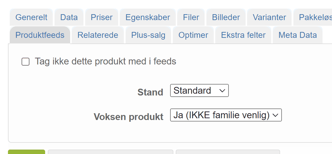 Skærmbillede: Kontrol af udvalgte produkter (fremfor alle)