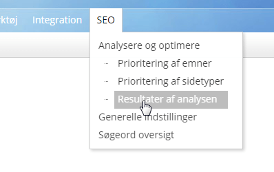 Skærmbillede: Resultatet af analysen
