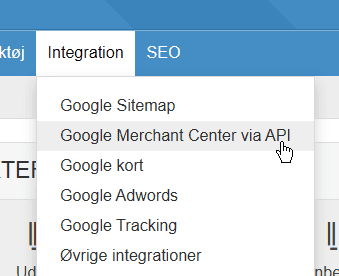 Skærmbillede: Trin 1: Åbn Google Shopping-indstillingerne i din shop