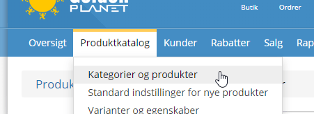 Skærmbillede: 1: Gå ind i ‘Kategorier og produkter’