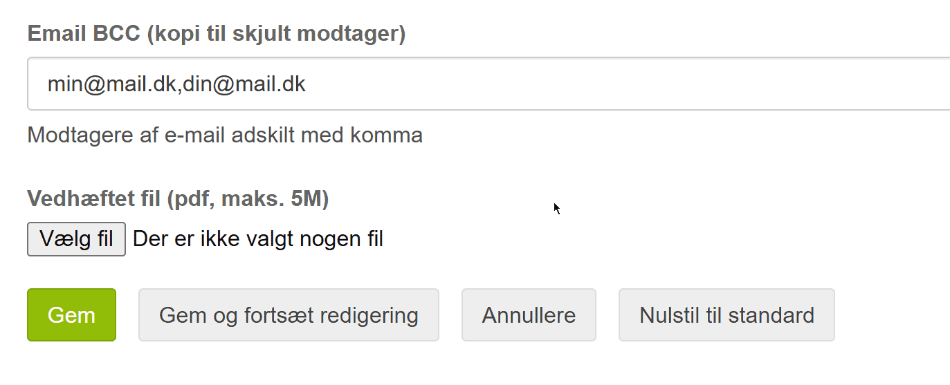 Skærmbillede: Modtag besked når kunde har udfyldt formularen