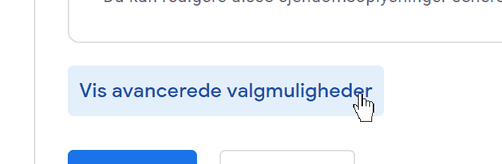 Skærmbillede: 2. Opret din webside