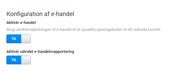 Skærmbillede: 4. E-handelssporing
