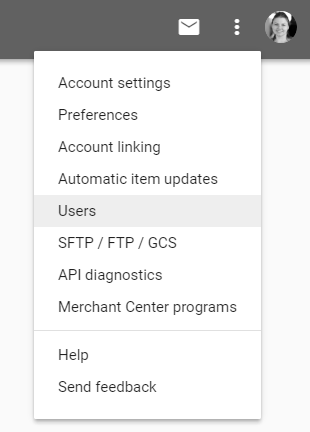 Skærmbillede: Find din Service Account private key