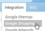 Google shopping obb menu