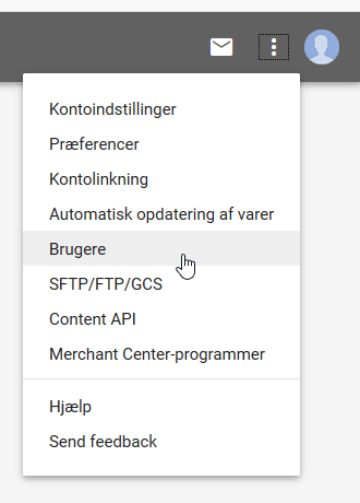 Skærmbillede: Find din Service Account private key