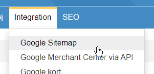 Skærmbillede: Tilføjelse af Google sitemap