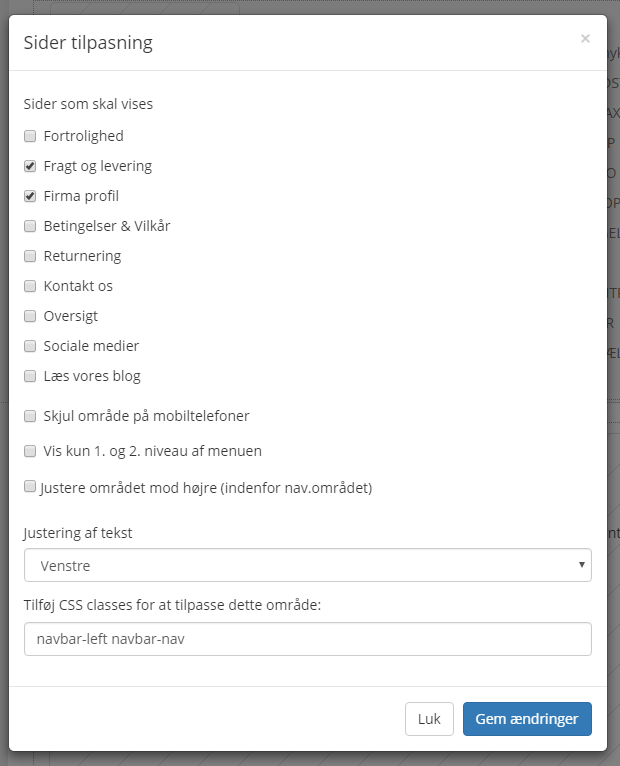 Skærmbillede: Placering af informationssider