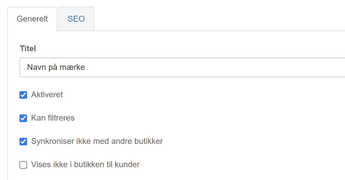 Skærmbillede: Fravælg alle pr mærke