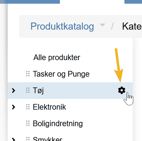Skærmbillede: Oversæt kategorier