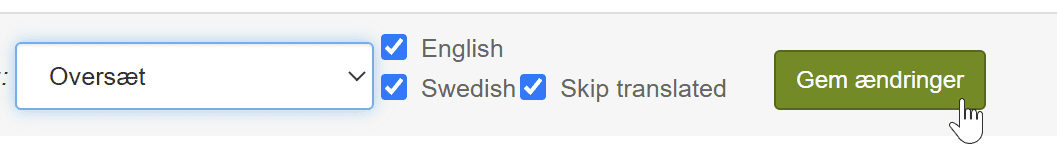 Skærmbillede: Oversæt produkter