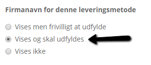 Skærmbillede: PostNord levering til privat adresse (eller erhvervsadresse)