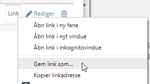 Skærmbillede: Gem og hent produktfeed