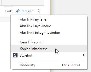 Skærmbillede: Gem og hent produktfeed