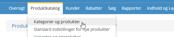 Skærmbillede: Salg pr. produkt