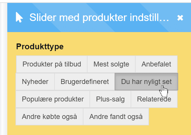 Skærmbillede: Mulighed 2: I en fane sammen med andre muligheder