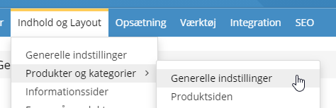 Skærmbillede: Vælg standard-sortering for alle kategorier