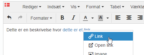 Admin editor link