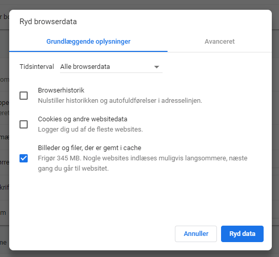 Skærmbillede: Chrome