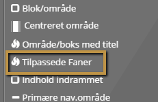 Skærmbillede: Mulighed 3: Vis i fane, med fri overskrift