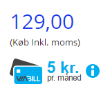 Skærmbillede: Tilføjelse af pricetag